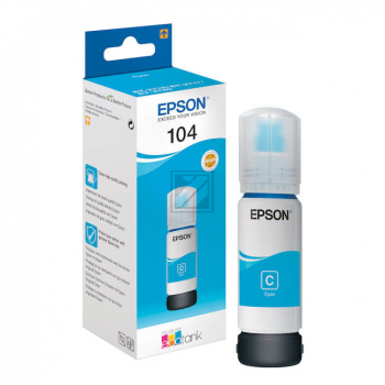 Epson Tintennachfüllfläschchen (ecotank) cyan (C13T00P240, 104)
