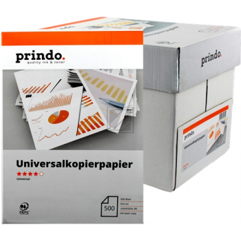 Prindo Universal Papier Normalpapier weiß 5 x 500 Blatt DIN A4 80 g/m² (PR802500A4U)
